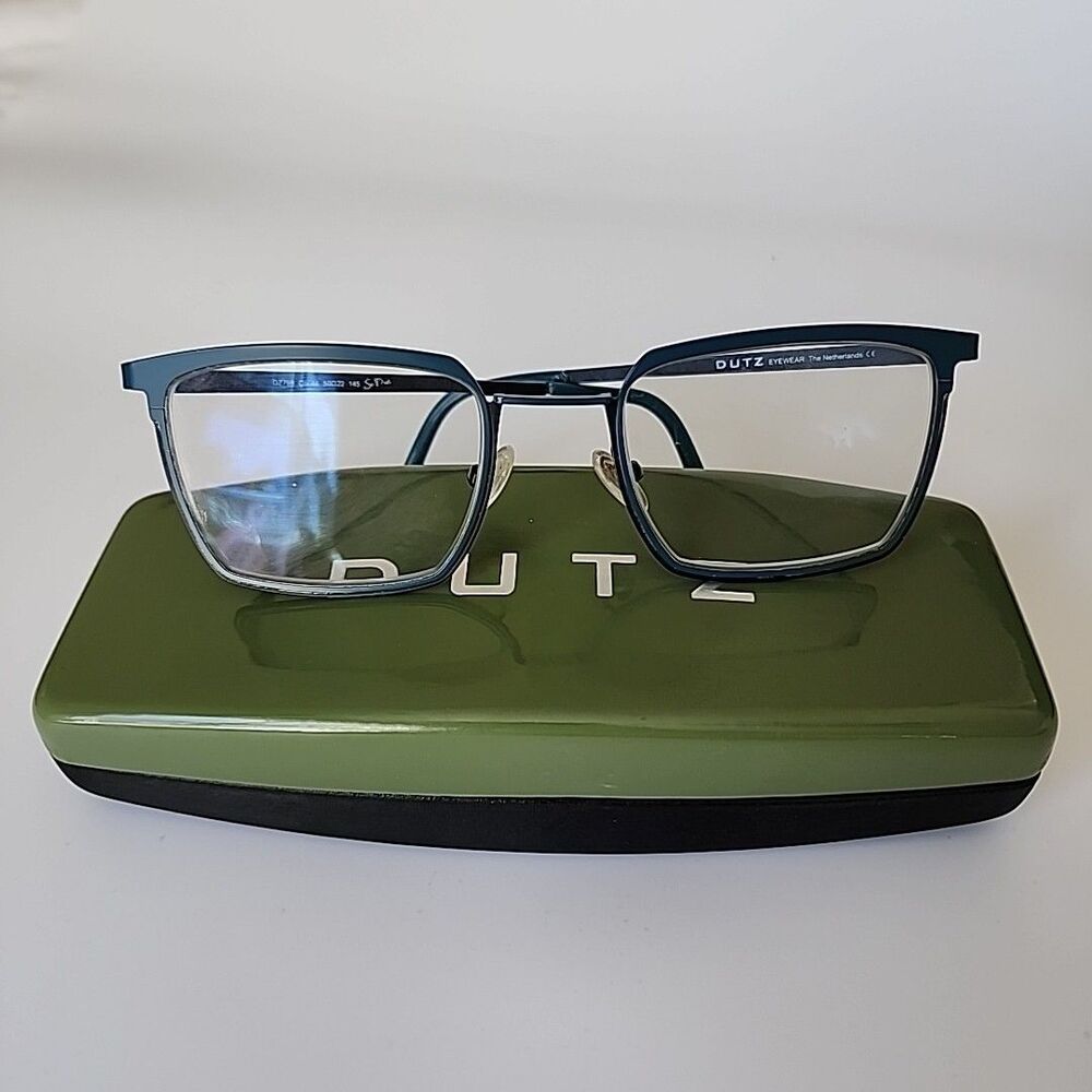 Dutz DZ798 Col. 46 50-22 145 Blue Eyeglasses Frame Square Netherlands Unisex